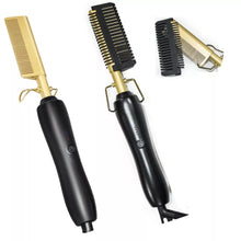 Lade das Bild in den Galerie-Viewer, Hot Comb Glätteisen Kamm Elektrischer Beheizter Haarkamm