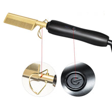 Lade das Bild in den Galerie-Viewer, Hot Comb Glätteisen Kamm Elektrischer Beheizter Haarkamm