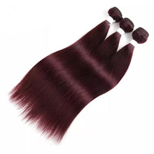 Lade das Bild in den Galerie-Viewer, 3x Set 99J/Burgundy Brazilian Straight Human hair
